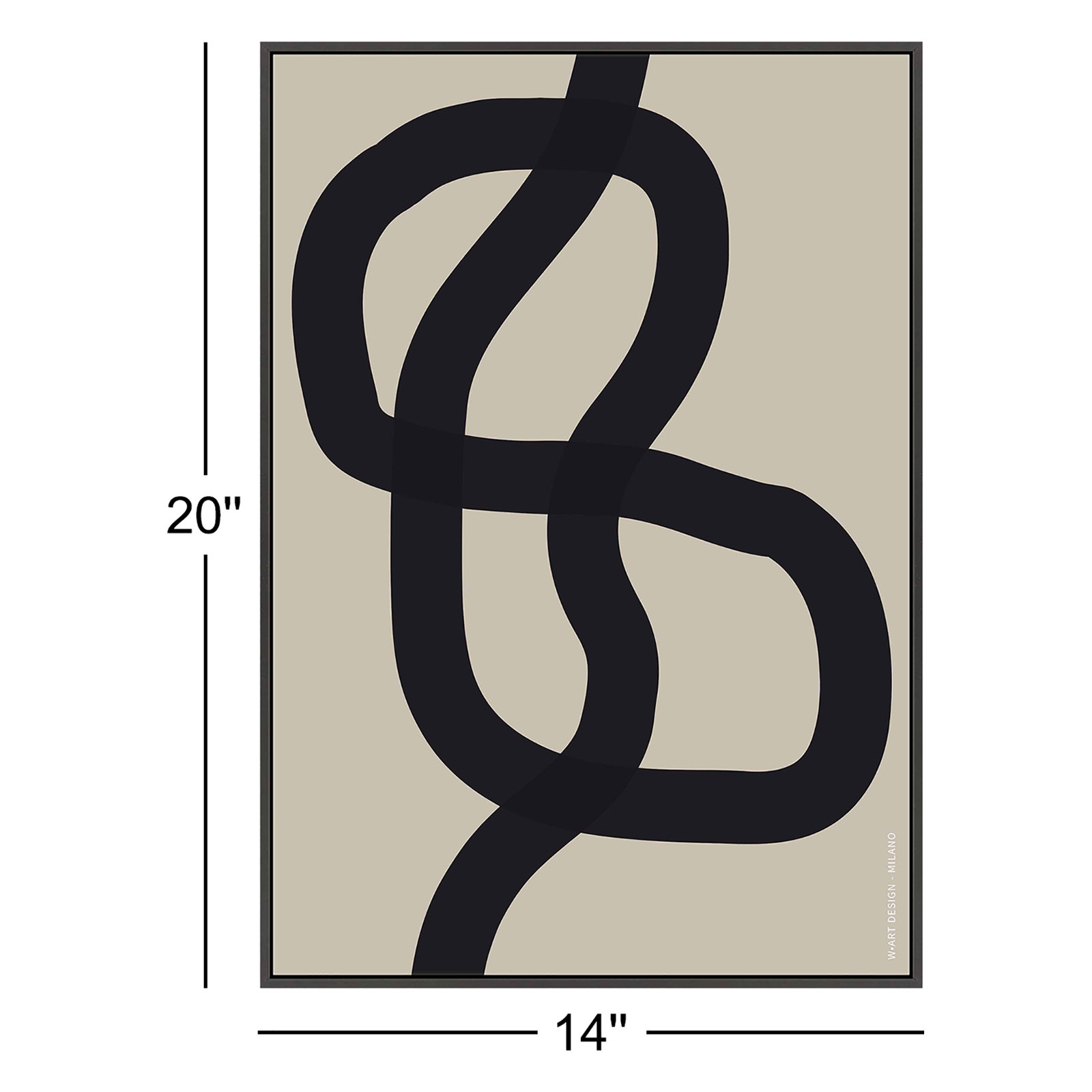 Intertwined 1 by Romina Gadler, Black Framed Paper, 20" H x 14" W x 1.25" D