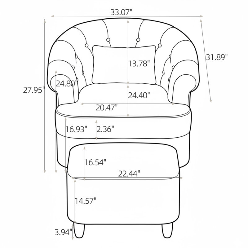 Fauteuil d'appoint pivotant en tonneau Wismestr