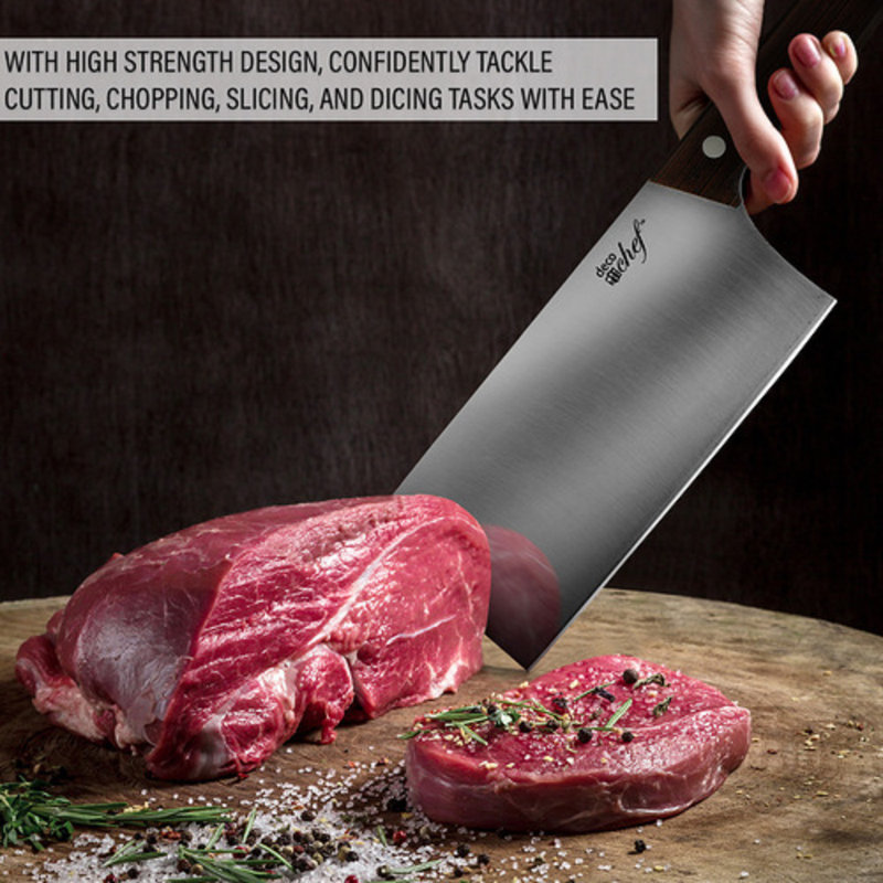 Deco Chef 16-Piece Stainless Steel Knife Set with Wood Handles