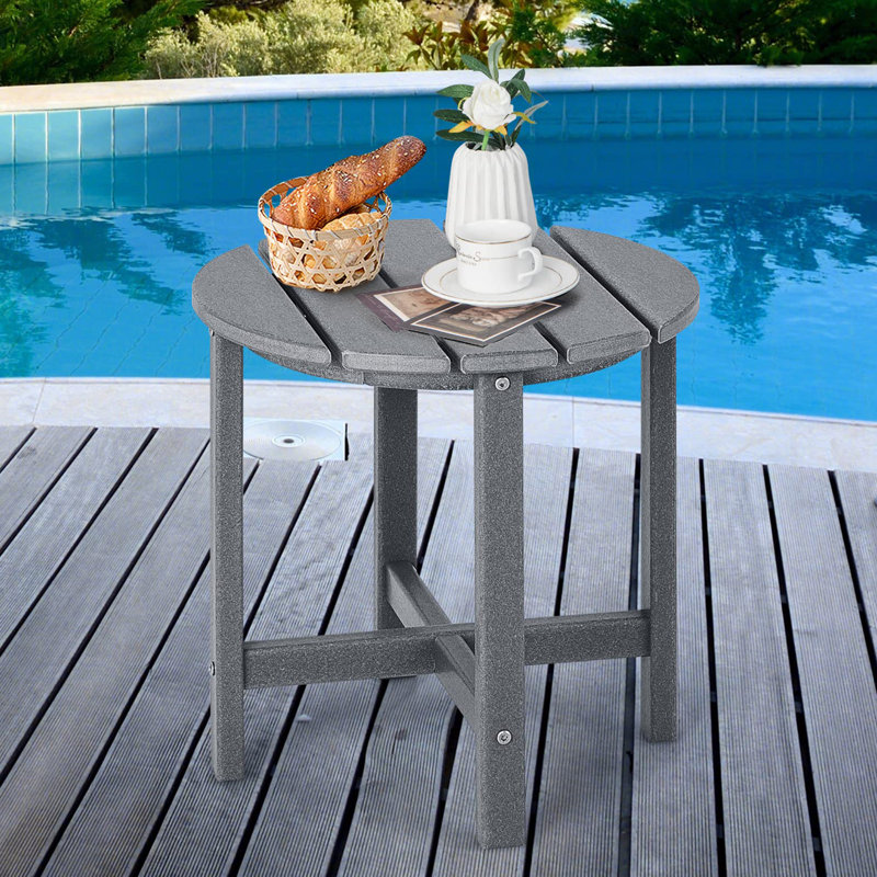 Bennjamin Round 46cm L Outdoor Side Table, Grey