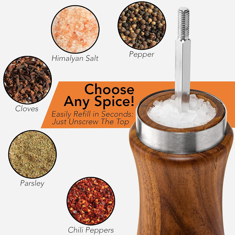 Wooden Salt & Pepper Grinder Set