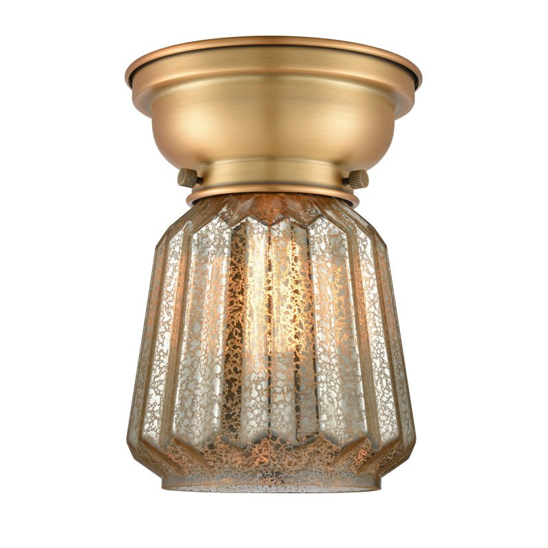 Hegg Glass Flush Mount, LED, Mercury