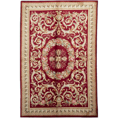 Hand-Knotted High-Quality Red Area Rug