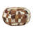 Campeaux 58cm Wide Genuine Leather Round Striped Pouffe Ottoman