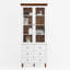 White MDF Display Storage Cabinet,Tall Kitchen Pantry Cabinets With Glass Doors And Adjustable Shelves,Freestanding Storage Cupboard For Kitchen, Living Room