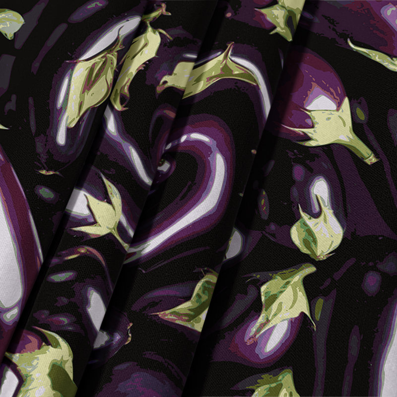 Tapisserie murale légumes aubergine, 88 po x 104 po