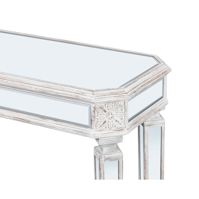 Console à miroir noir avec 4 pieds, Oak