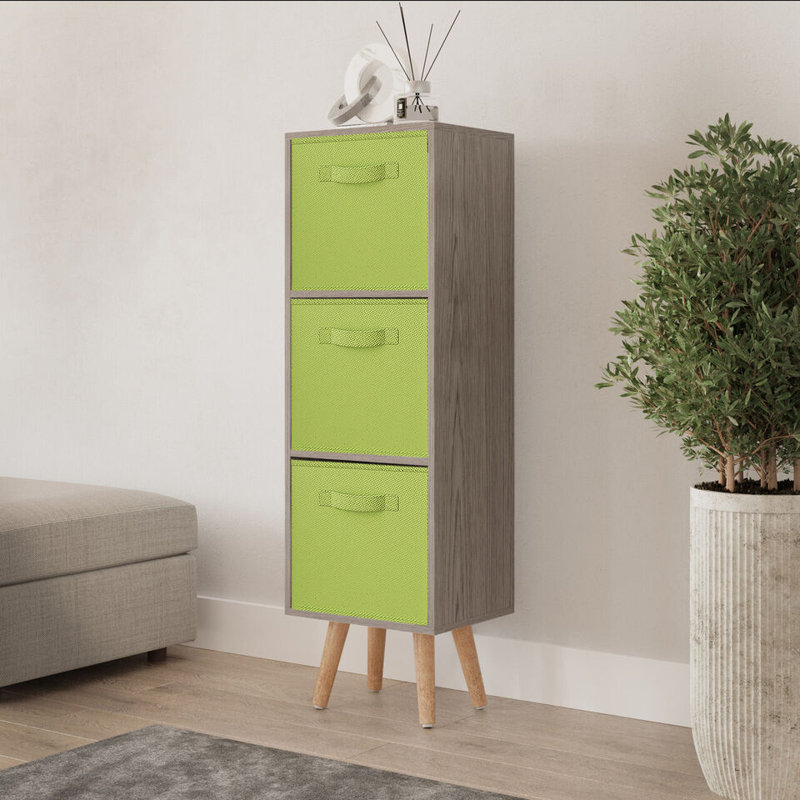 Fika 30cm W 3 - Drawer Chest of Drawers, Green/Pine