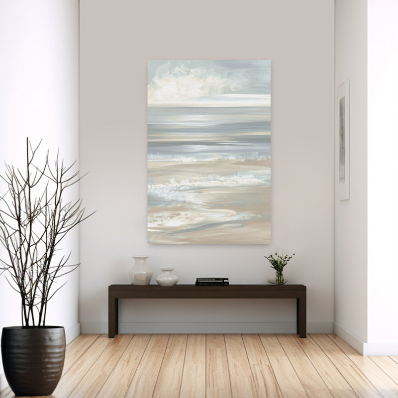 Art mural côtier doux, paisible et paisible, 60" H x 40" W