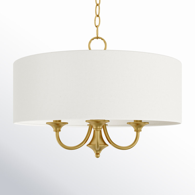 Juna 4-Light Dimmable Steel Drum Pendant with Linen Shade 
