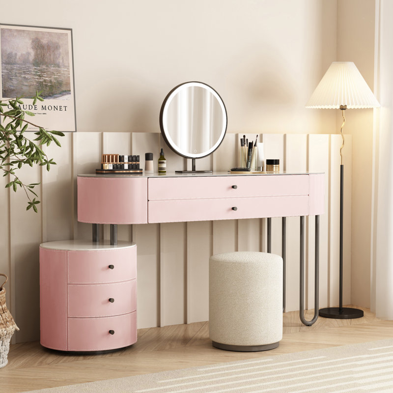 Meubles-lavabos, Rose / Gris