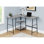 Bureau d'ordinateur, bureau personnel, coin, tablettes de rangement, L 48 po, forme en L, travail, ordinateur portable, métal noir, contemporain, moderne