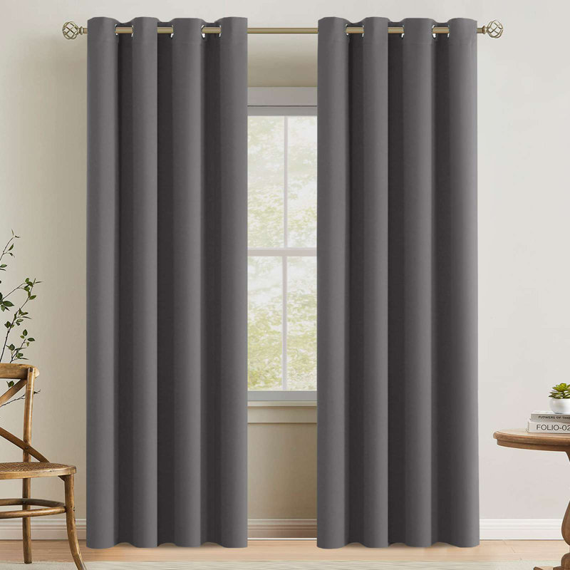 Room Darkening Curtains for Bedroom 42"/52" Wide Curtains Thermal Insulated 100”/120“/180” Wide Long Room Darkening  Curtains for Living Room Outdoor Privacy Energy Saving Curtains for Patio Door Grommet 1 Panel