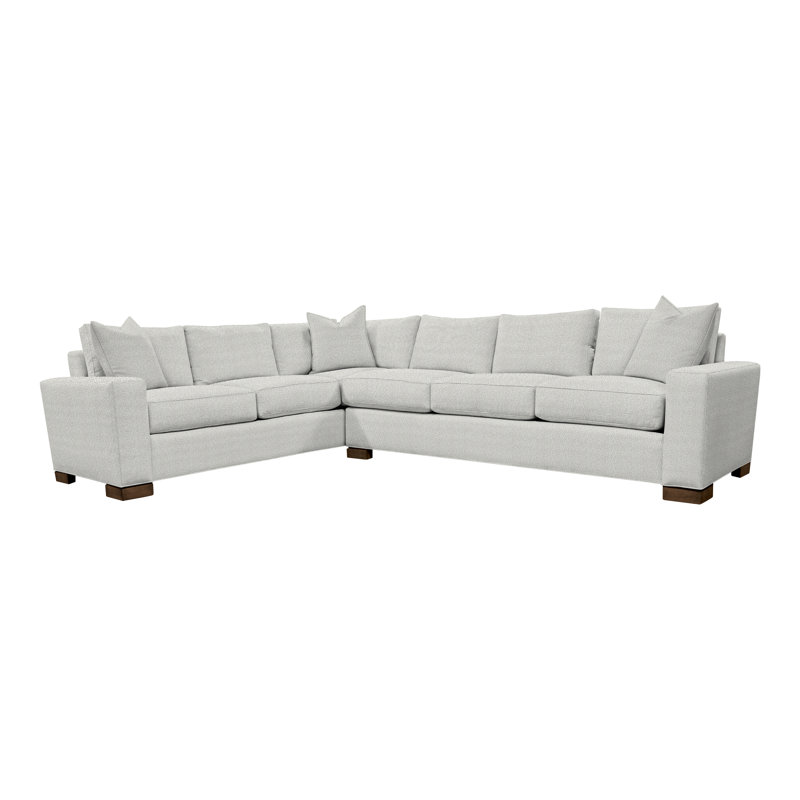American Bungalow 2-Piece Claremont Sectional, Callaloo Cotton Linen Blend, Havana