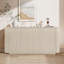 Buffet 64 "moderne cannelé avec crédence en chêne gris-67034583