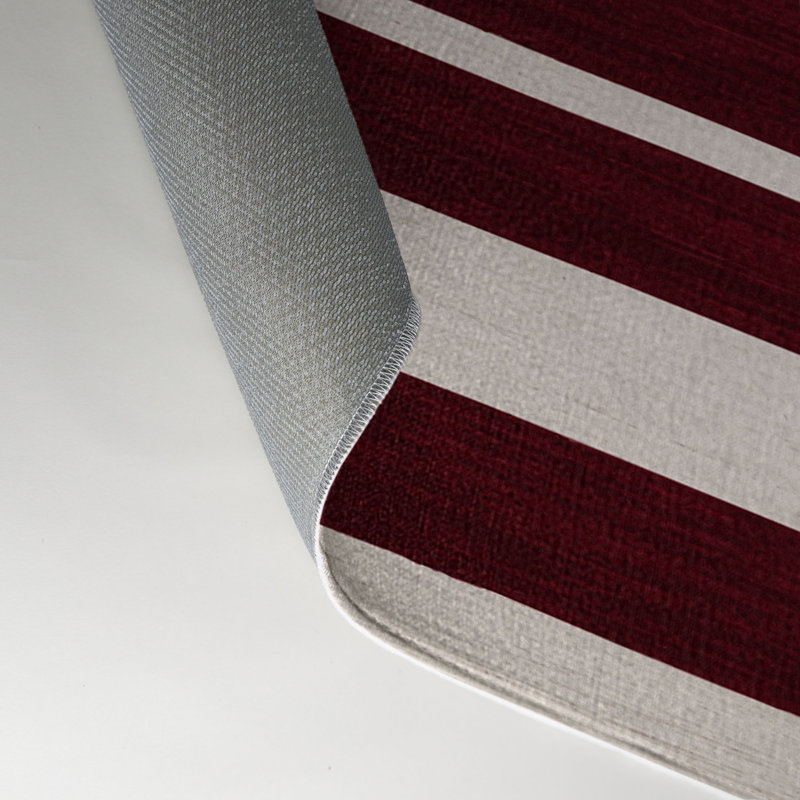 Tapis intérieur / extérieur rouge HorizontalStripes, Rectangle 9 pi x 12 pi