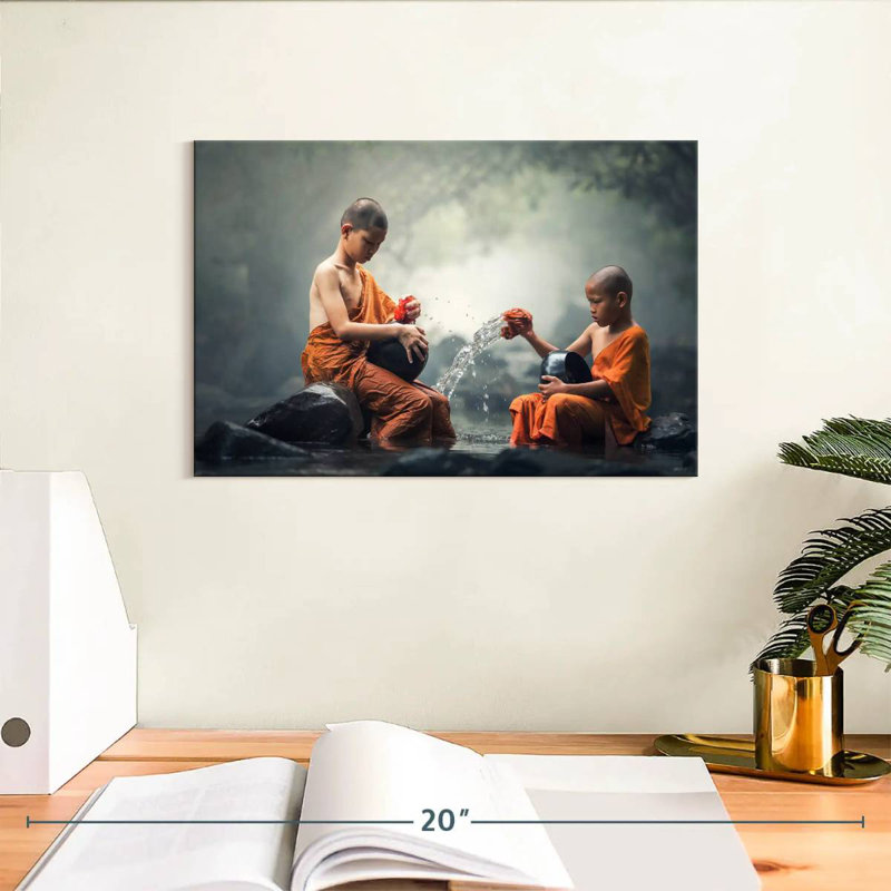 Adella Novice Buddhist Monks, 8" H x 12" W