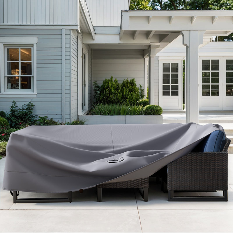 Giamanco Durable Outdoor Furniture Cover 600D Oxford Fabric, 28" H x 126" W x 63" D, Gray