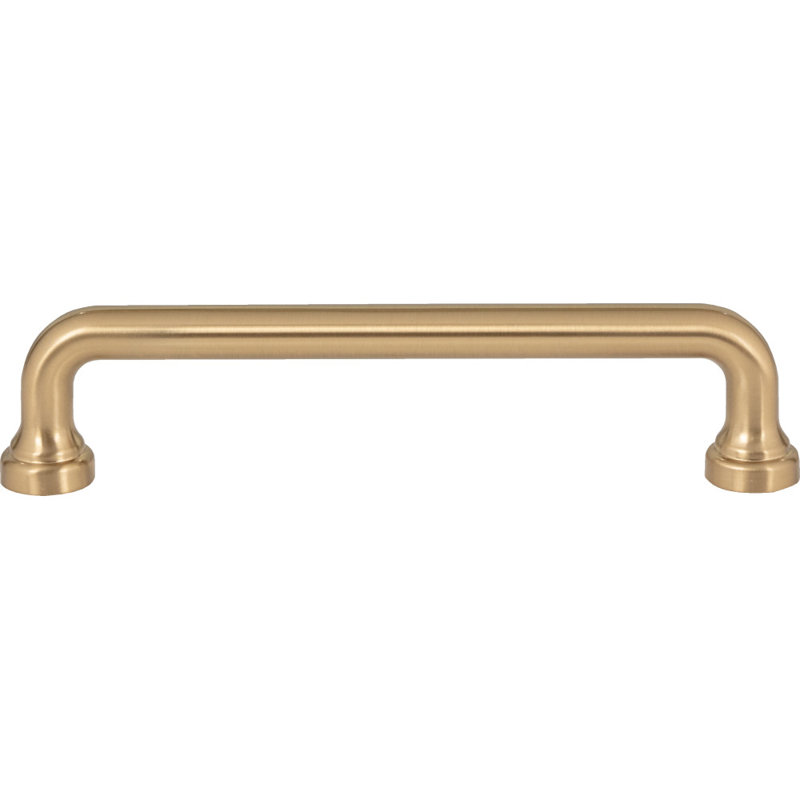 Warm Brass 5-Inch Modern Bar Handle with Mounting Hardware