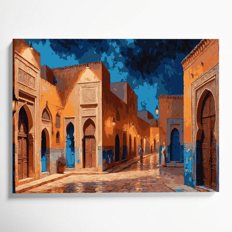 Art urbain sur toile, villes Casablanca, Maroc, H 20 po x l 30 po
