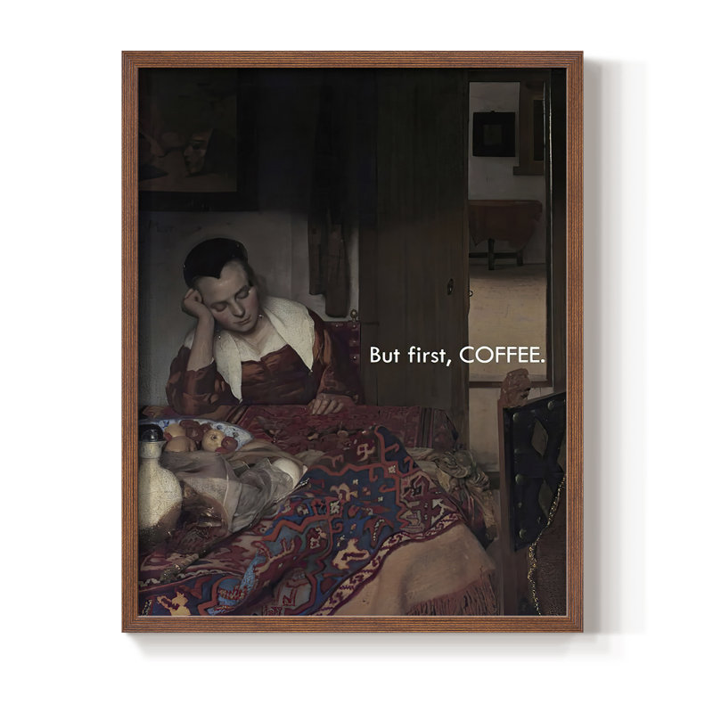 Masterful Snark - première impression encadrée café - bois massif, Brun, H 28 po x l 22 po
