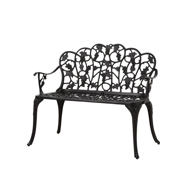 Banc de jardin en aluminium Grapevine, Noir