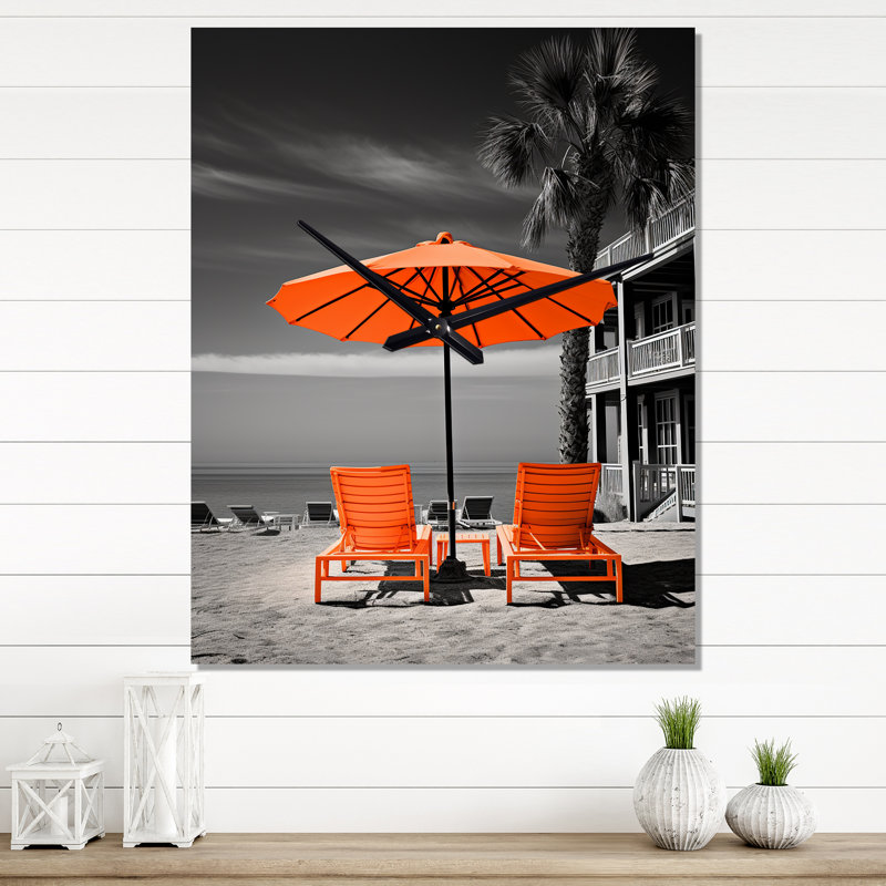 Anirduh - Horloge murale nautique et de plage surdimensionnée, H 32 po x l 16 po x P 1 po