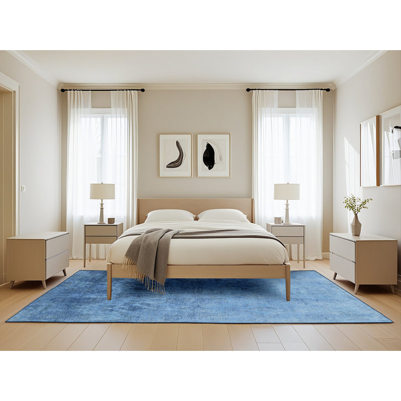 Tapis bleu abstrait Boothwyn, Rectangle 5 pi x 8 pi