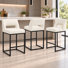 Tabouret 26 "de hauteur comptoir rembourré avec dossier ouvert et structure en métal