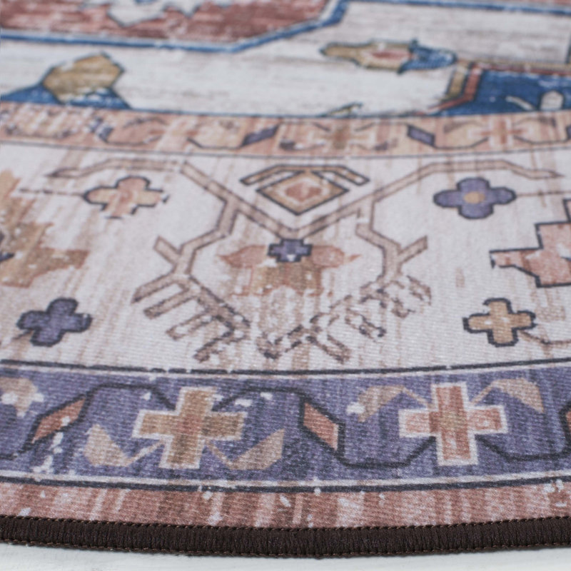Tucson Performance Machine Washable Oriental Rug, Round 6'