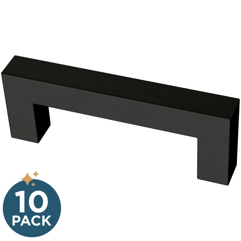 Matte Black Modern Rectangular Cabinet Handle Pull