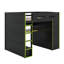 Lit mezzanine double en bois avec bureau, garde-robe et lumière DEL RVB-1214329851