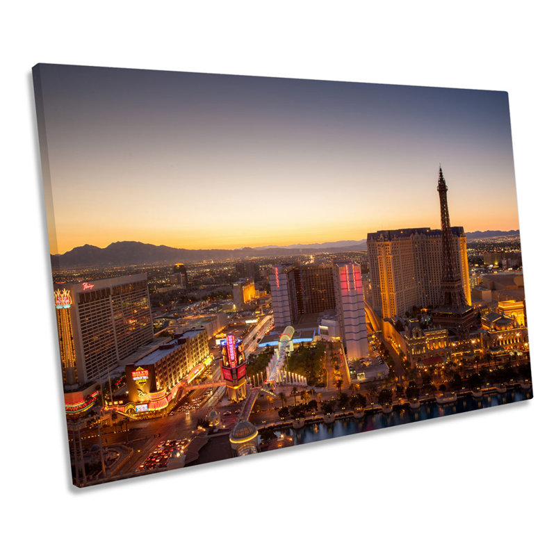 Las Vegas Strip Sunset Skyline - Wrapped Canvas Print, 30.5cm H x 45.7cm W x 2cm D