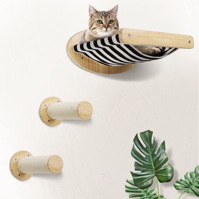 Cat Hammock with 2 Scratching Posts on Wall
