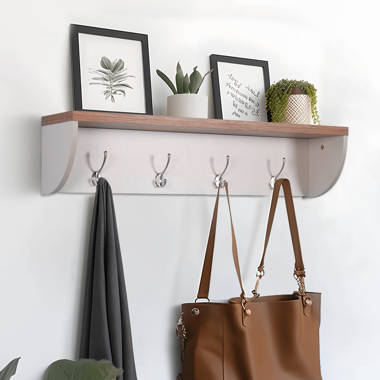 Crestone Solid Wood Wall Organizer with Key Hooks