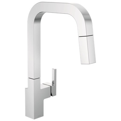 Delta Junction Pull Down Sprayer Single Handle Kitchen Sink Faucet In Chrome