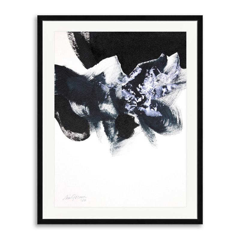 # 1 par Simona Gocan - Peinture, H 31,25 po x l 25,25 po, Papier avec cadre noir