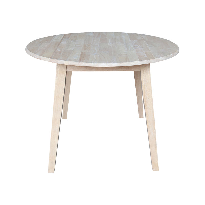 Franklinville Extendable Round Solid Wood Dining Table, Unfinished