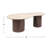 Marble and Mango Wood Organic Shaped Coffee Table, Walnut