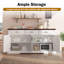 Buffet 63 ", armoire de rangement cannelée-837760469