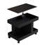 Petite table basse avec roulettes, table d'appoint multifonctionnelle rotative à 360 °, table de bout roulante avec compartiment de rangement, table de chevet mobile pour le salon, la chambre et le mobilier de maison-1158260340