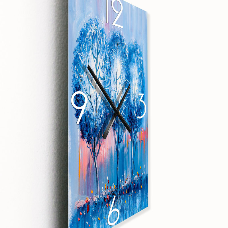 Paysage coloré impressionniste III - horloge murale moderne, Grand