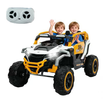 2-Seater 12V Kids Ride-On UTV With Parent Remote Control, Battery Powered Electric Car With LED Lights
