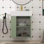 Meuble-lavabo flottant moderne avec lavabo en céramique, rangement à gauche-116116634