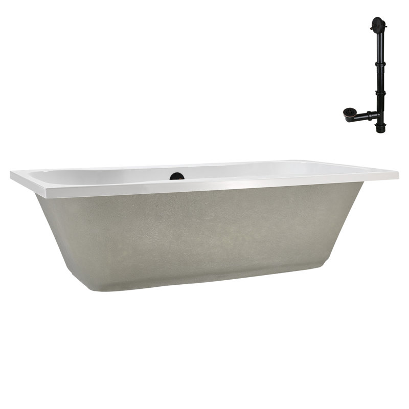 60'' x 32'' Drop-In Soaking Acrylic Bathtub, Matte Oil Rubbed Bronze