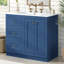 Meuble-lavabo bleu moderne 36 po avec lavabo et rangement en céramique
