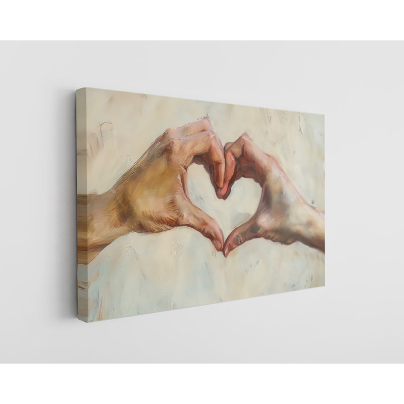 Reproduction de peinture à l'huile, "Mains faisant un cœur", décoration murale moderne pour la maison et le bureau