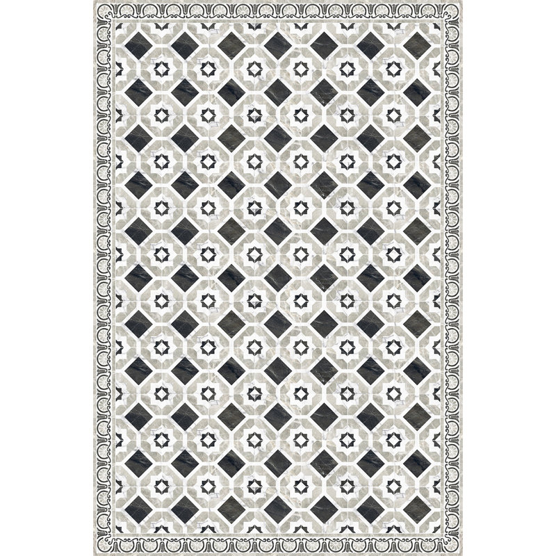 Jodie Black/White Indoor/Outdoor Kitchen Mat, Rectangle 133 x 200cm