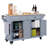 Kitchen Island With Rubber Wood Countertop, Kitchen Cart On 5 Wheels With Storage Cabinet And 2 Top Drawers And A Center Double Layered Storage Drawer, Kitchen Island-250576465