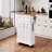 54Inch Large Kitchen Island With Rubber Wood Drop Leaf, Embossed Texture Rolling Kitchen Cart On 4 Wheels With 4 Doors And 3 Drawers, Kitchen Island With Storage For Kitchen, Dining Room,White-266677836